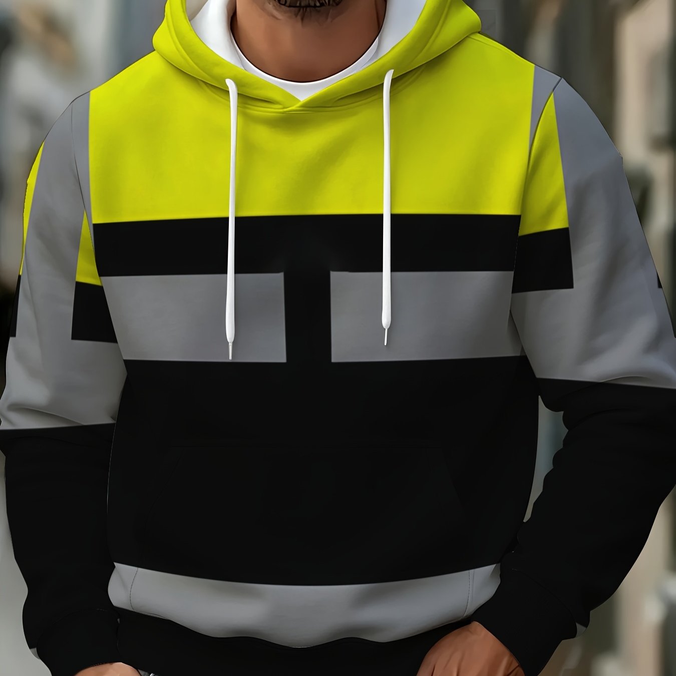 TEMU Men's Regular Fit Hooded Sweatshirt, Comfortable Versatile Fashion Top Suitable For