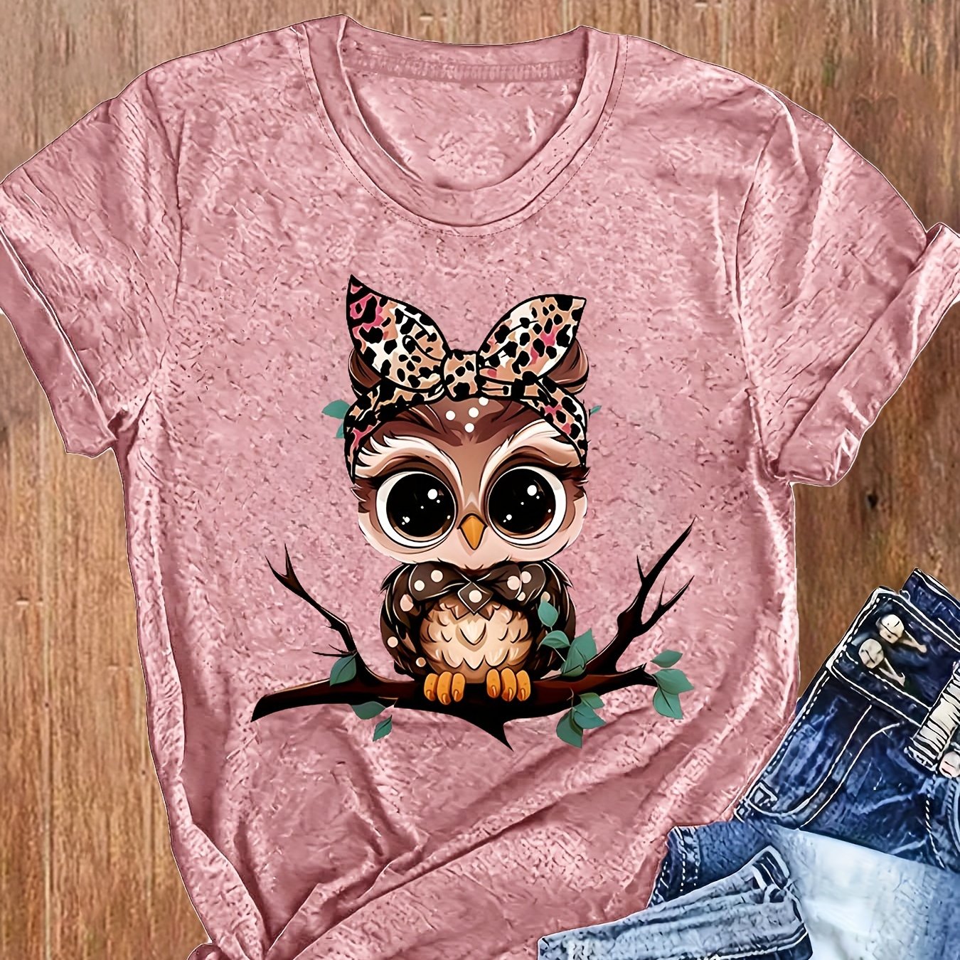 Image of Cross-border European And American Women's Round Neck Short Sleeve Casual Loose Layer T-shirt