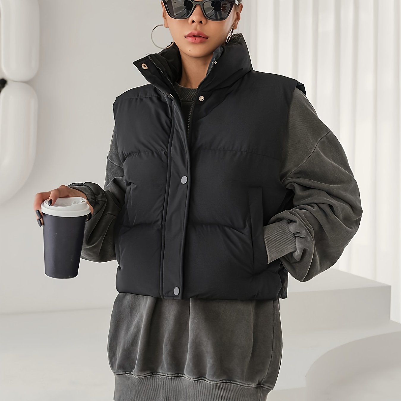 TEMU In Autumn And Winter, Fashionable And Elegant Ladies., Vest Jacket