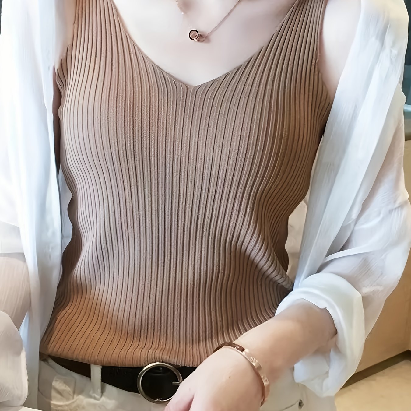 TEMU 봄/가을에 더 잘 어울리는 베이스, 우아한 고급스러운 여성스러운 스몰 조끼