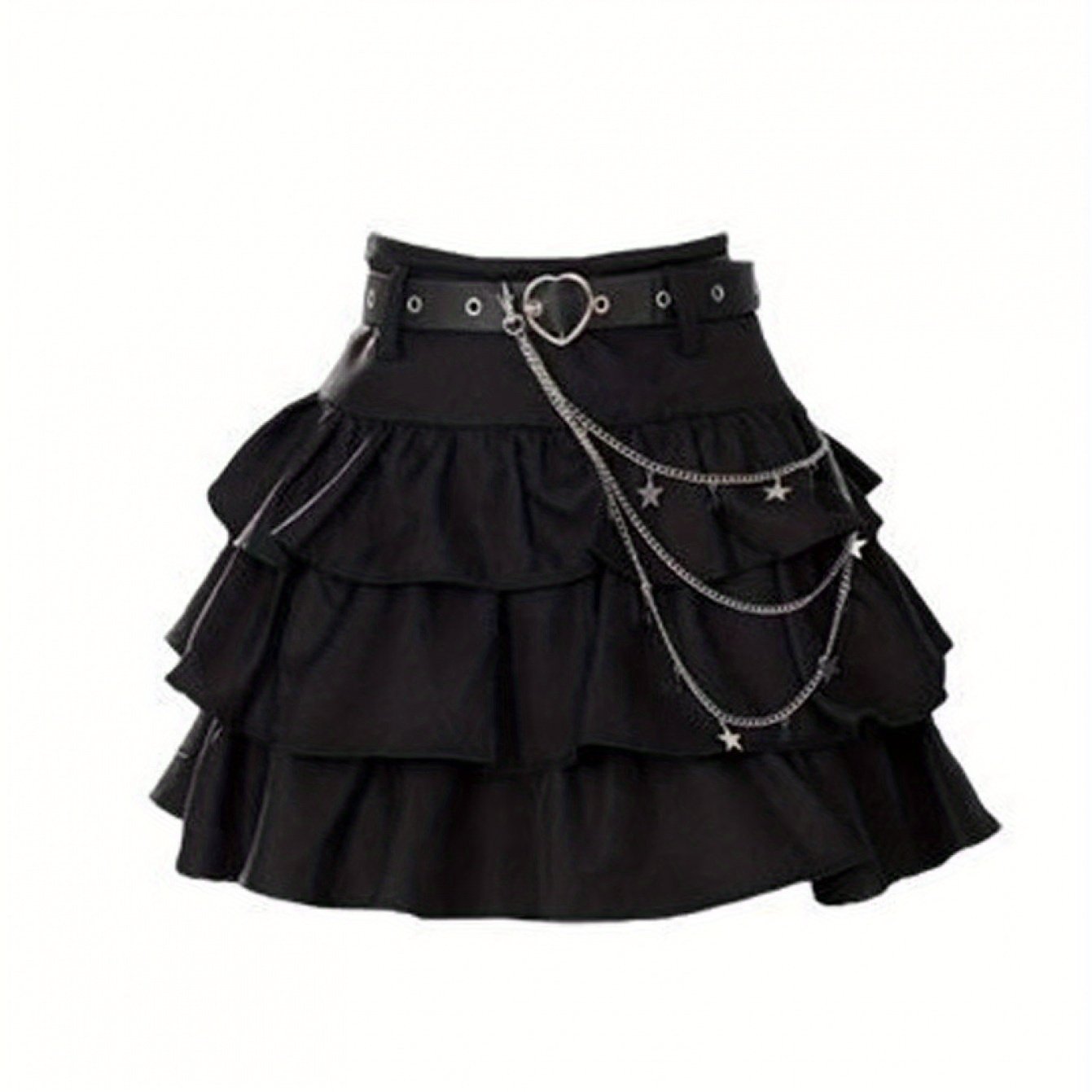 E-shop Würziger schwarzer Cake-Skirt für Damen, neuer Frühlingsstil, süßer zierlicher aufgestickter Kurzrock, hoch taillierter Halbrock