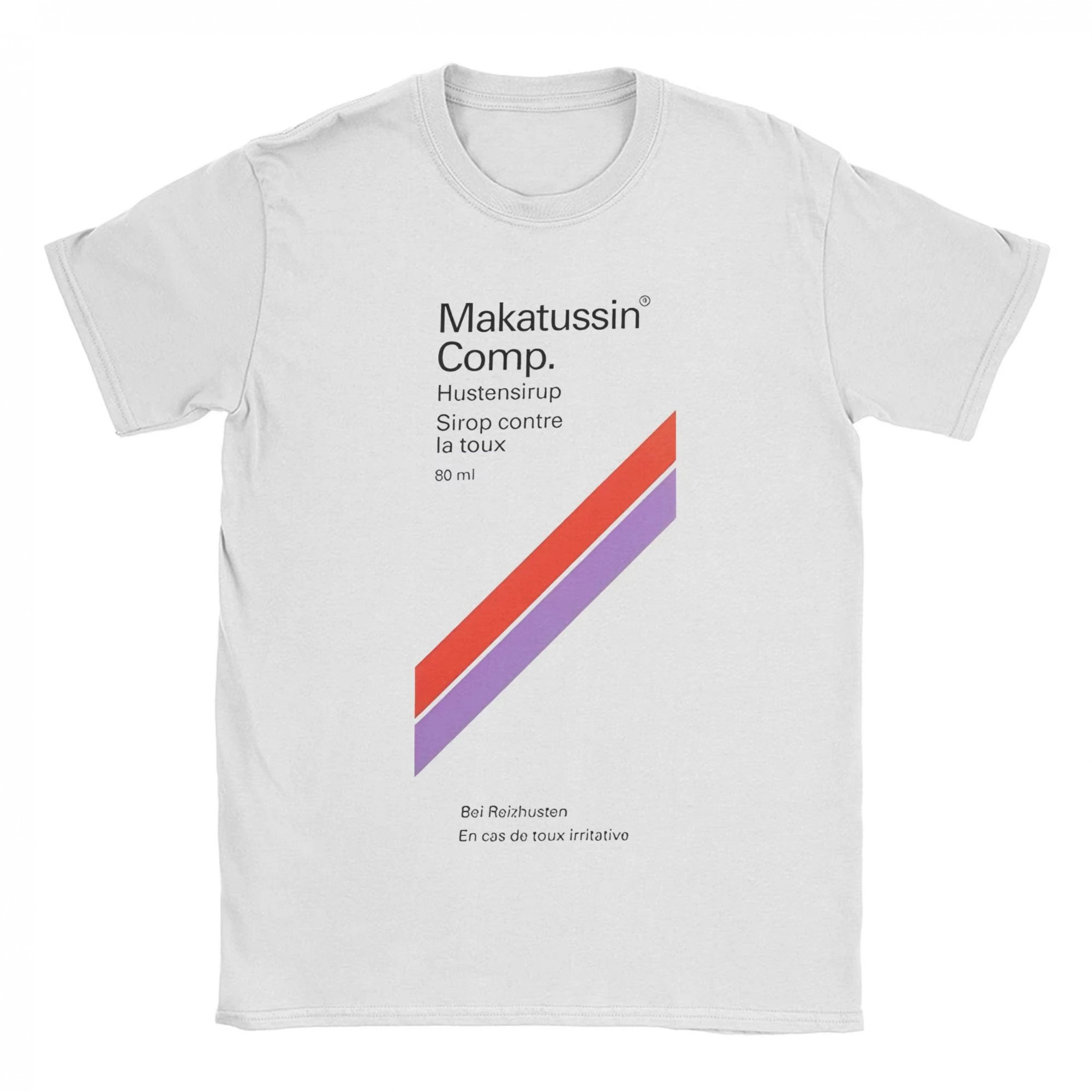 Men's Retro 80ml Label Graphic T-shirt- White Crew Neck Short Sleeve T-shirt With Humor Print, Orange And Purple , Suitable For Casual Wear, Breathable Fabric, Retro Style, Soft Material, Street Style