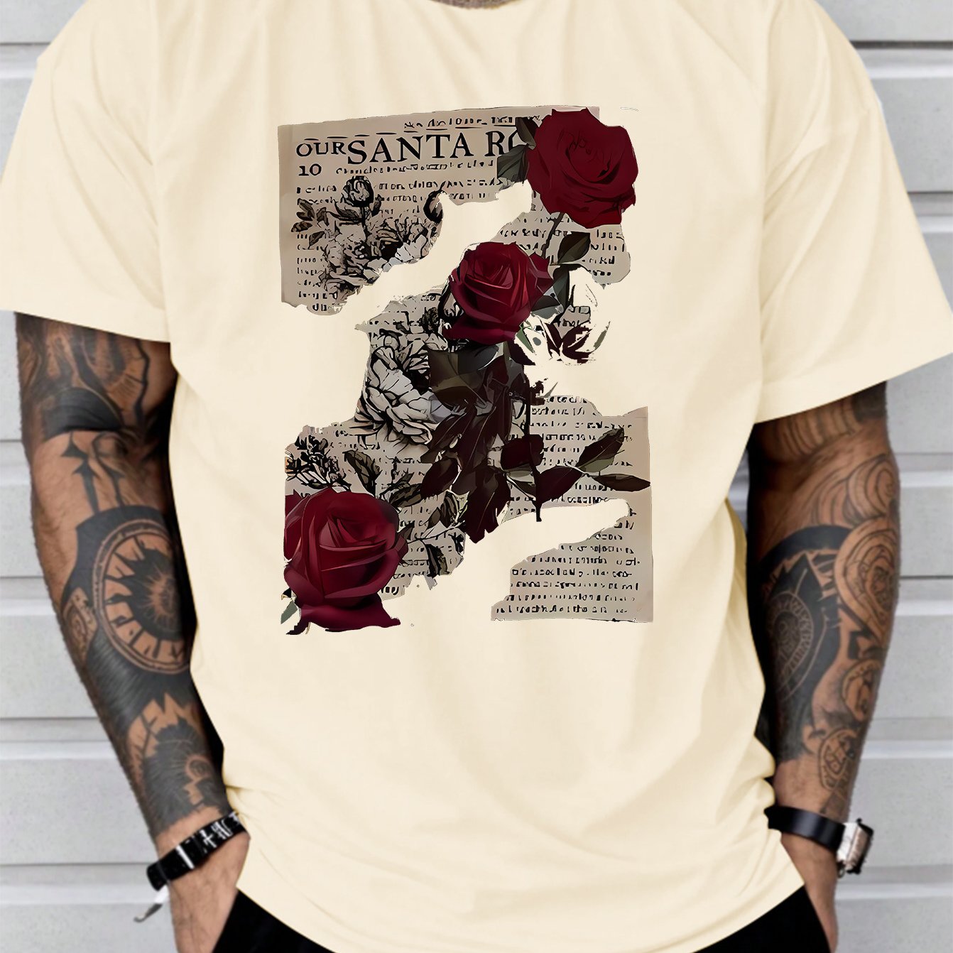 TEMU Men's Soft Cotton Graphic T-shirt - Casual Short Sleeve Summer Tee With Print, Comfortable Round Neck, White, Everyday Tee | Tshirt | Smooth Fabric Tee