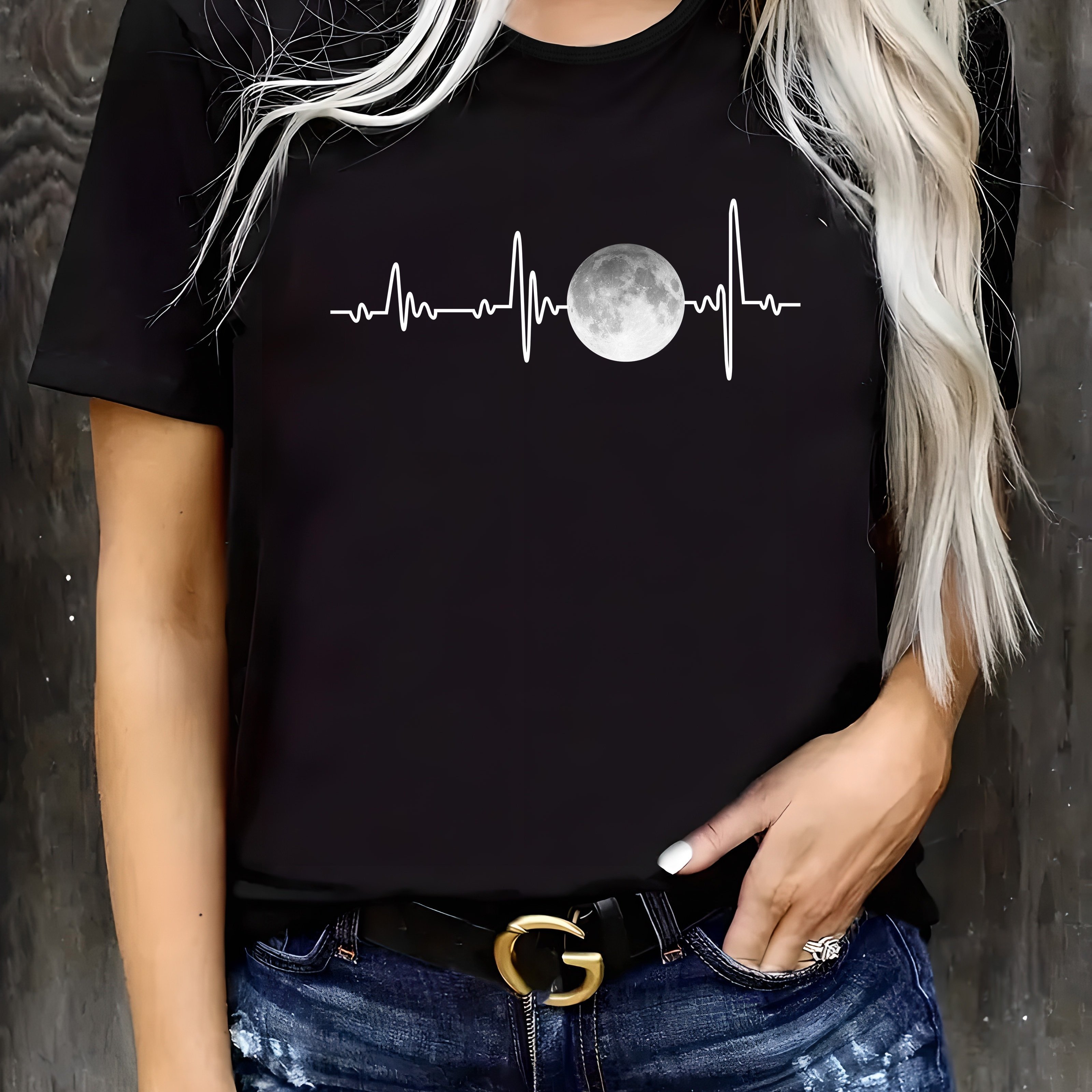 Women's Earth-themed T-shirt - Short Sleeve Crew Neck Top With Element Print (earthy Tones) | Machine-washable Digital | Casual Elegant Style For | Versatile Wardrobe Staple