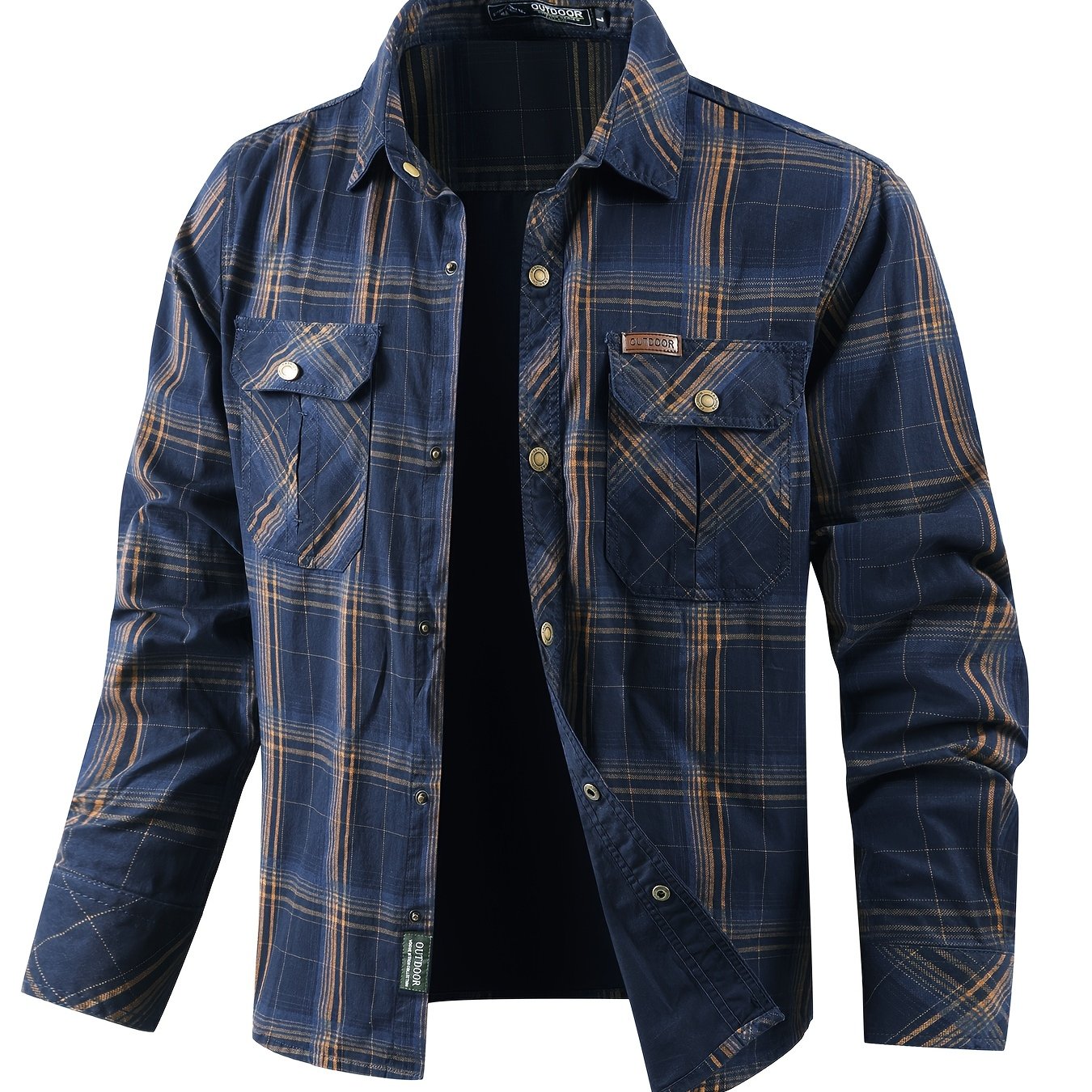 Outdoor Leisure Long-sleeved Shirt, Washed Shirt, Large Pocket Button, Spring And Autumn 's Printed Thin Model