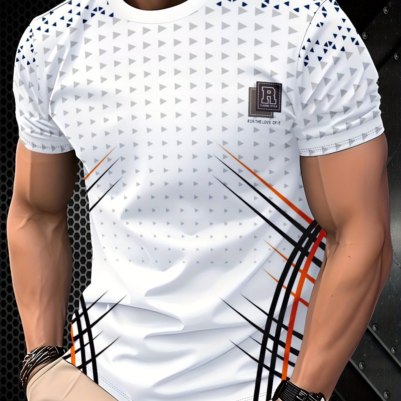 Men's Print T-shirt | Regular Fit, Short Sleeve, Crew Neck, Breathable Summer Casual Wear, Machine Washable, Comfortable Fabric, Street , Soft Texture, Suitable For Young Adults