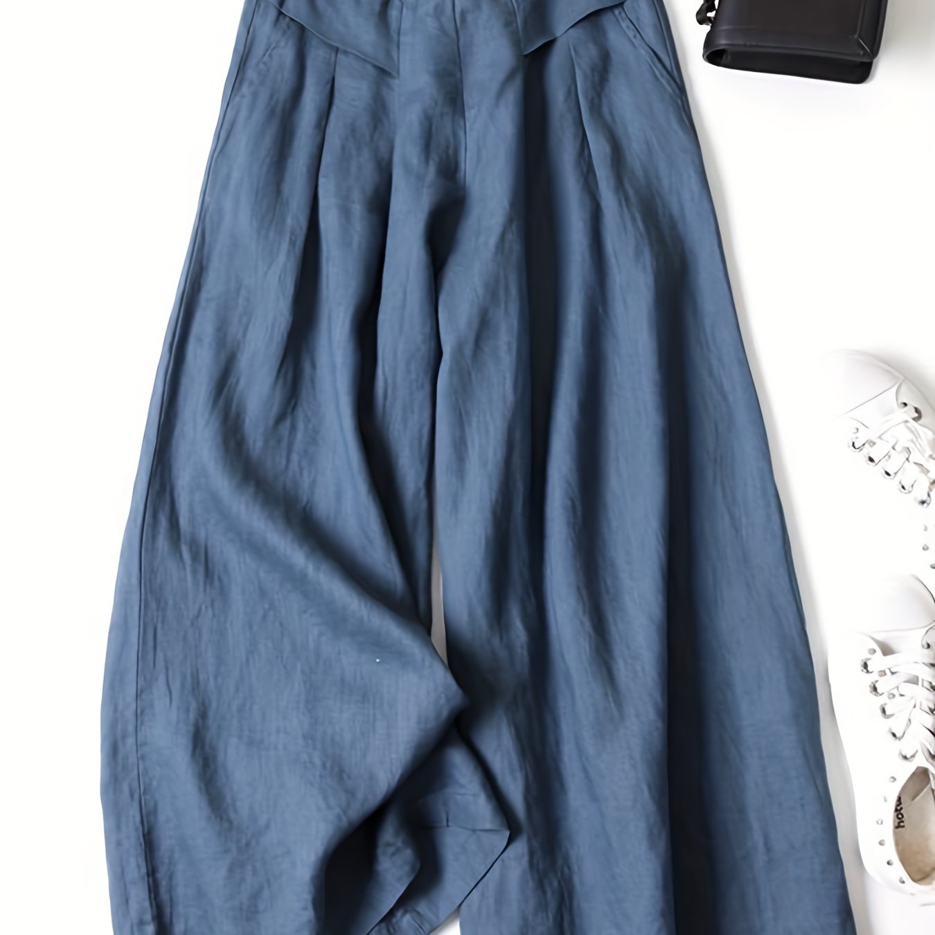 Linen Wide-leg Ankle Pants, Breathable Thin Loose -linen Skort, Ethnic Vintage Style Pants, High-quality Summer Flowy Loose Breathable Trousers