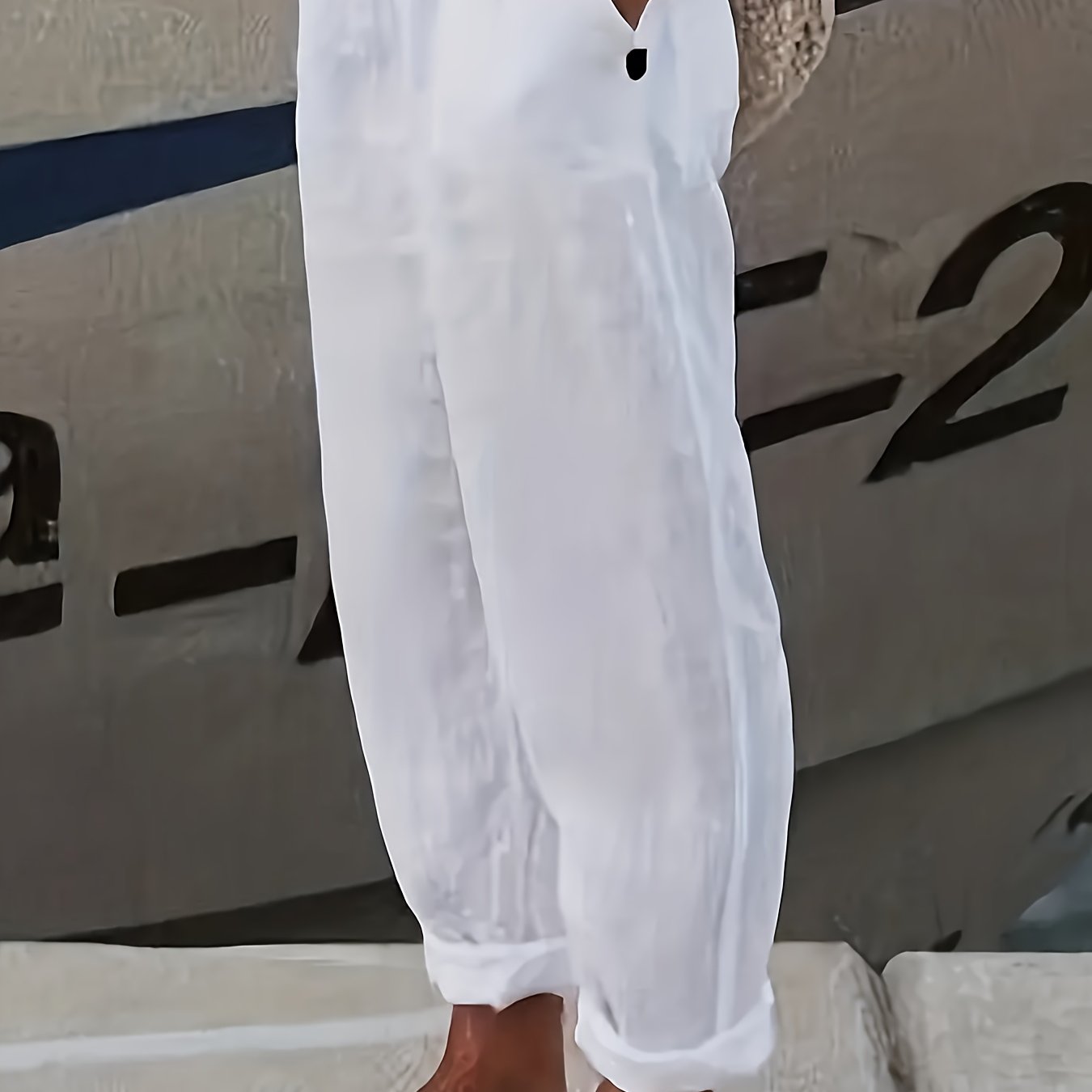 Image of New European And Fashion Solid Color Vintage Women's Decorative Casual Pants