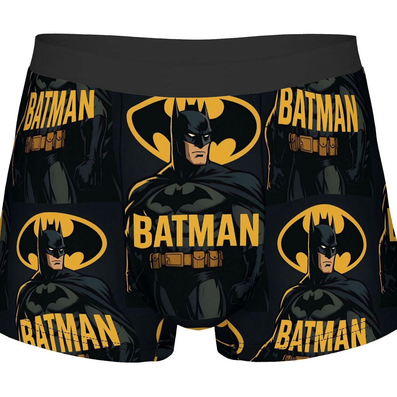 TEMU Batmanblack Border Underwear Polyester Underpants2d Print Design