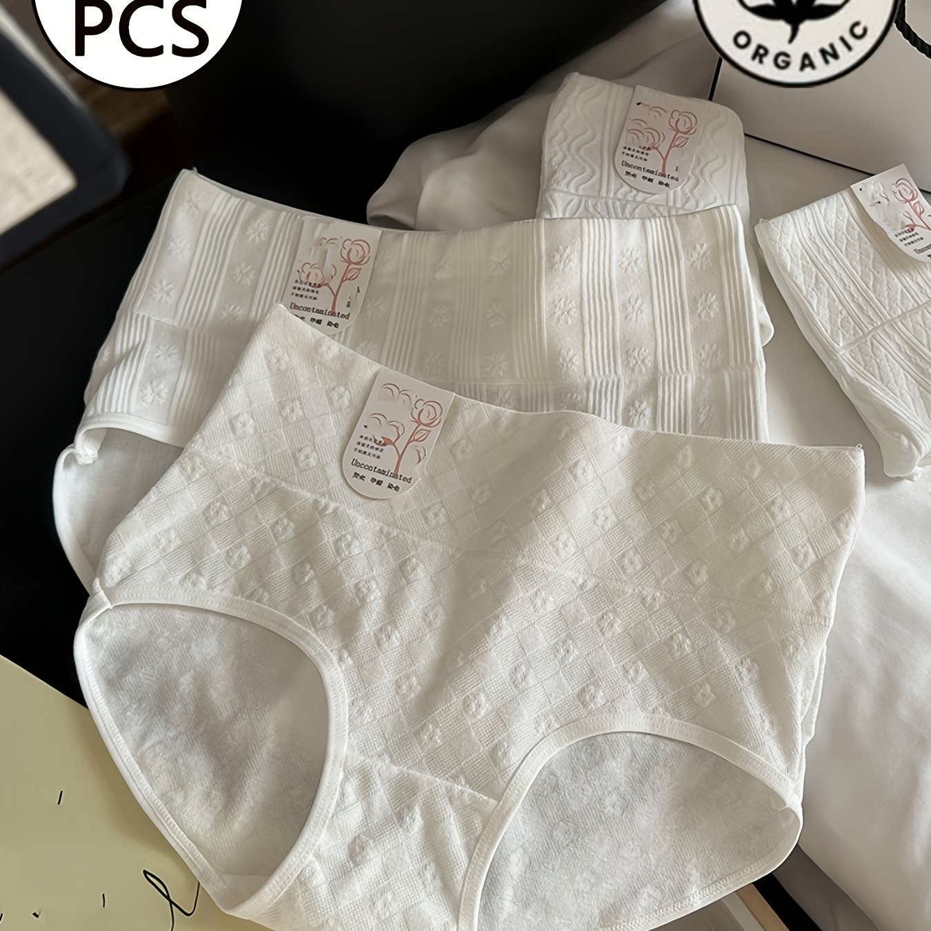 4-pack Seamless Minimalist Breathable Jacquard Women' Panties