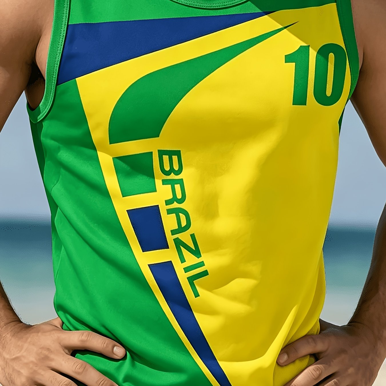 TEMU Men's Fashionable Casual Sleeveless Vest, With A , Suitable For Daily Wear And Style [printed Design - Not Textured]
