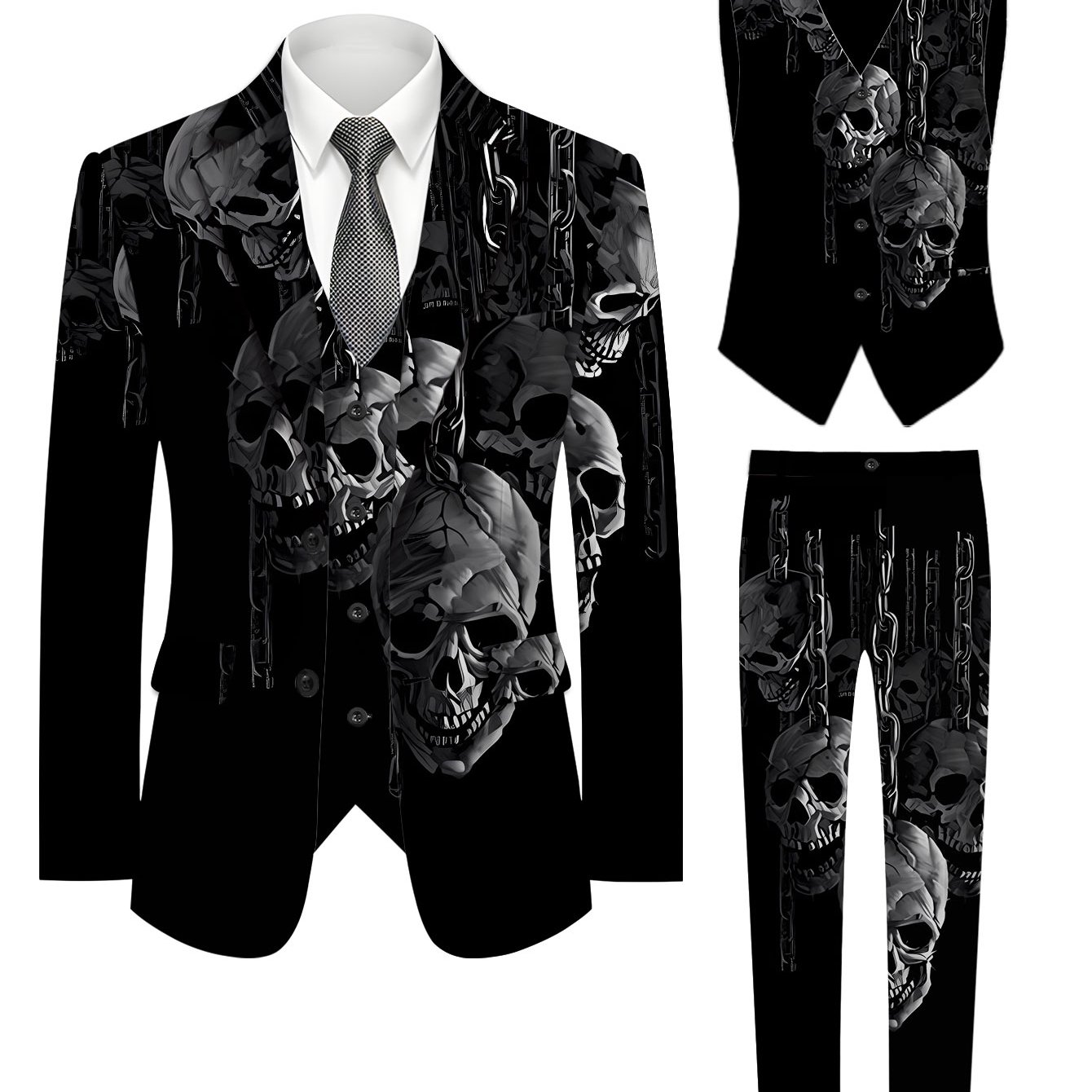 TEMU Men's Formal Suit And Trousers And Vest 3pcss Set Men's Business Set Jacket Vest And Trousers Fashion Banquet Wedding Party Men's Suit 3pcss
