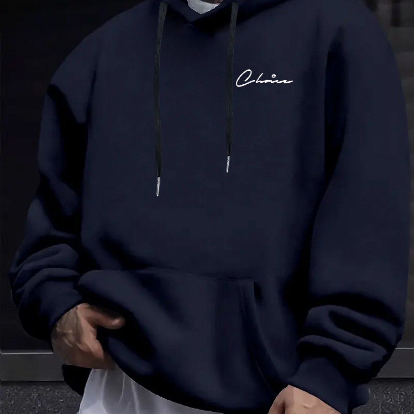 TEMU Print, Men's Casual And Cozy Hoodies, Trendy Long Sleeve Hooded Sweatshirt, Casual Versatile Top For Autumn Winter