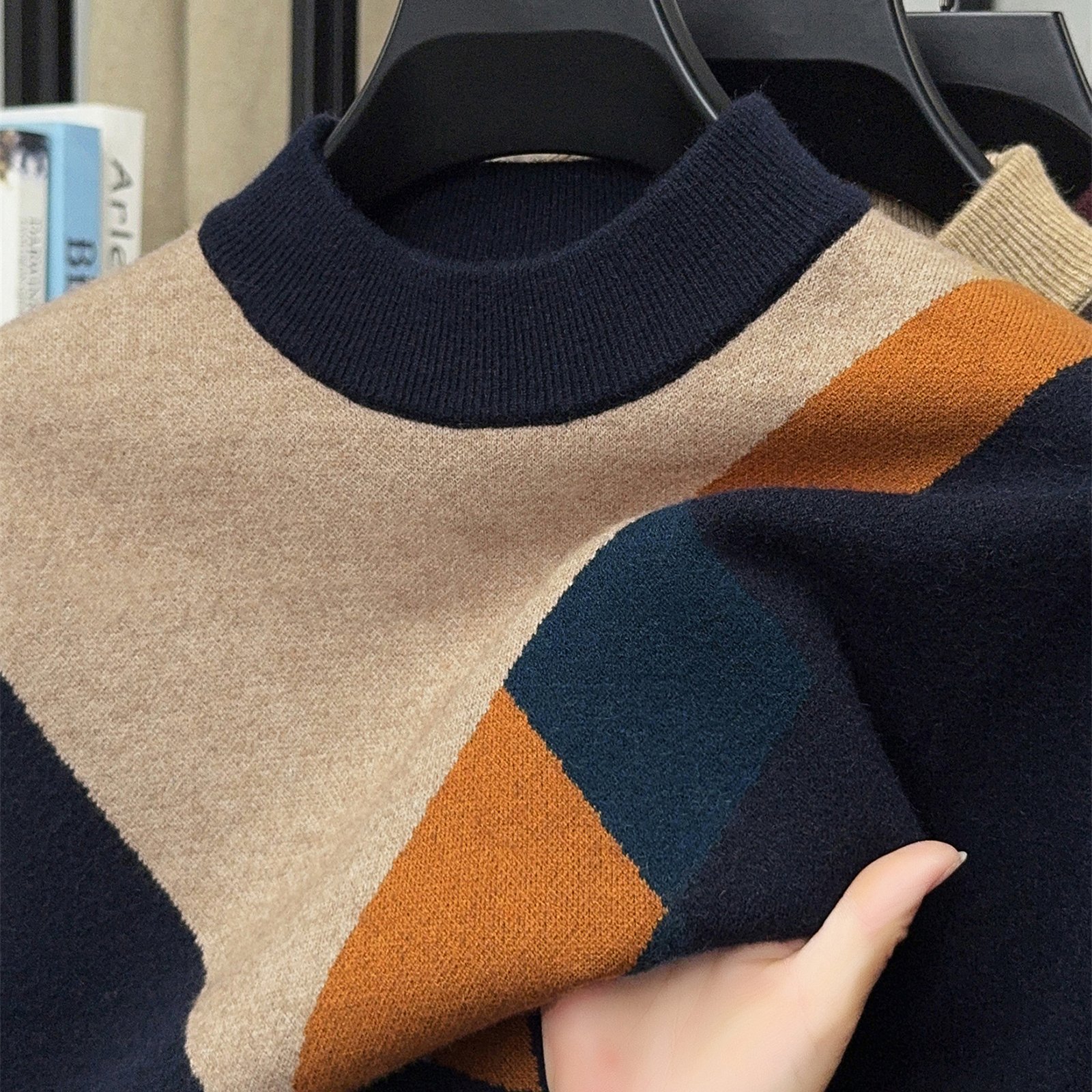 TEMU Men's Round Neck Sweater, New Autumn And Winter Style, Casual And Easy For Young And Middle-aged, Comfortable And Versatile, Color- Knitwear