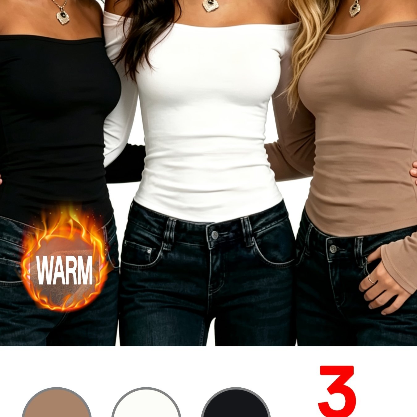 TEMU 3pcs Mixed Color Casual Sport Long-sleeve Top Set