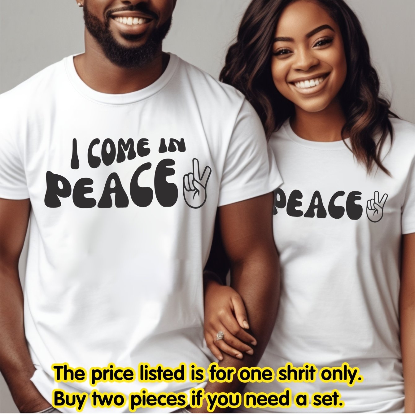 TEMU 1124gwen Couple Casual Short Sleeve T-shirt - Round Neck - Couple Print - Machine Washable - For Summer