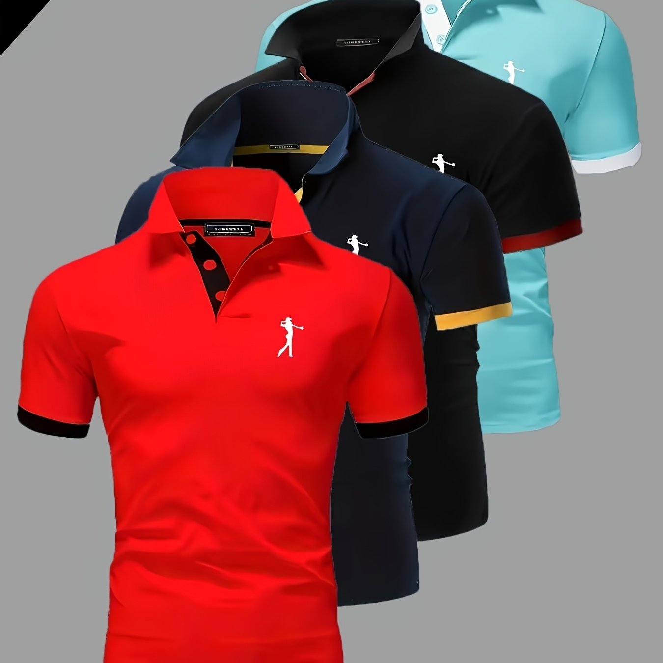 TEMU [shule Water Obm] Summer Men's Short Sleeve Shirt 4pcs Set Breathable Comfortable Temperament Business Wrinkle-resistant