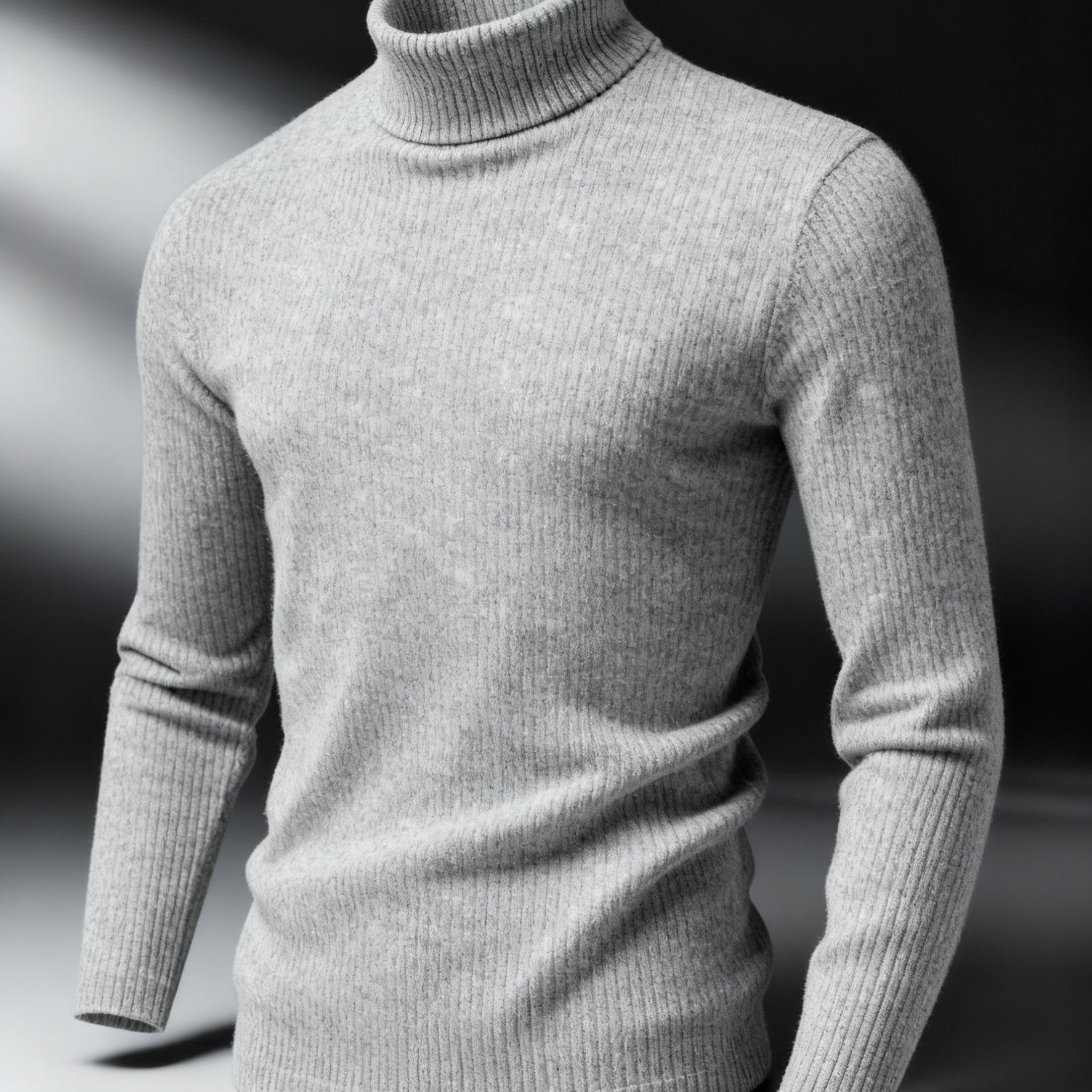 TEMU Xingmengzhi Obm Men's Sweatshirt, Long Sleeve Autumn/winter Style, High Neck T-shirt, Knitted Casual Fashion Outerwear Top, Comfortable And
