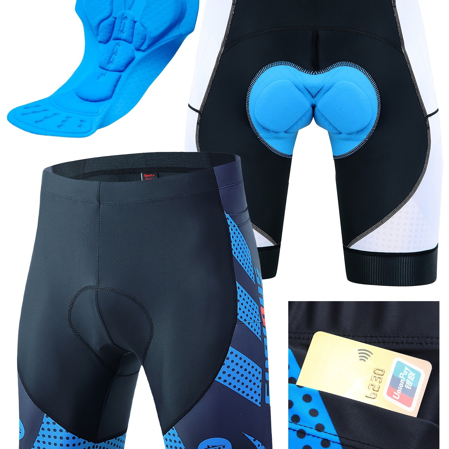 High-performance Men's Cycling Shorts With 3d Padding And Pocket - Lightweight, Stretchy, And Racing And