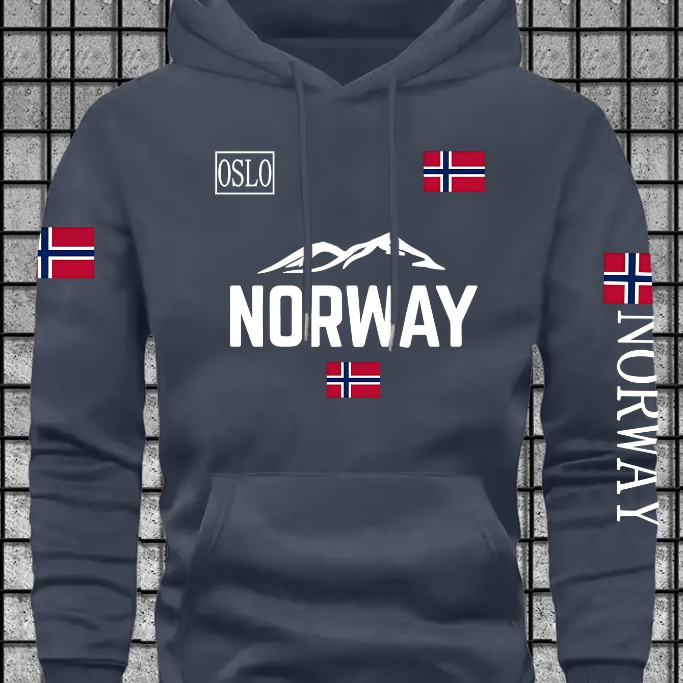 TEMU 2025 Christmas 's Sweatshirt Casual Versatile Style Fashion Hoodie With Unique Oslo, Norway Letter Print - Casual Pullover, Kangaroo Pocket,
