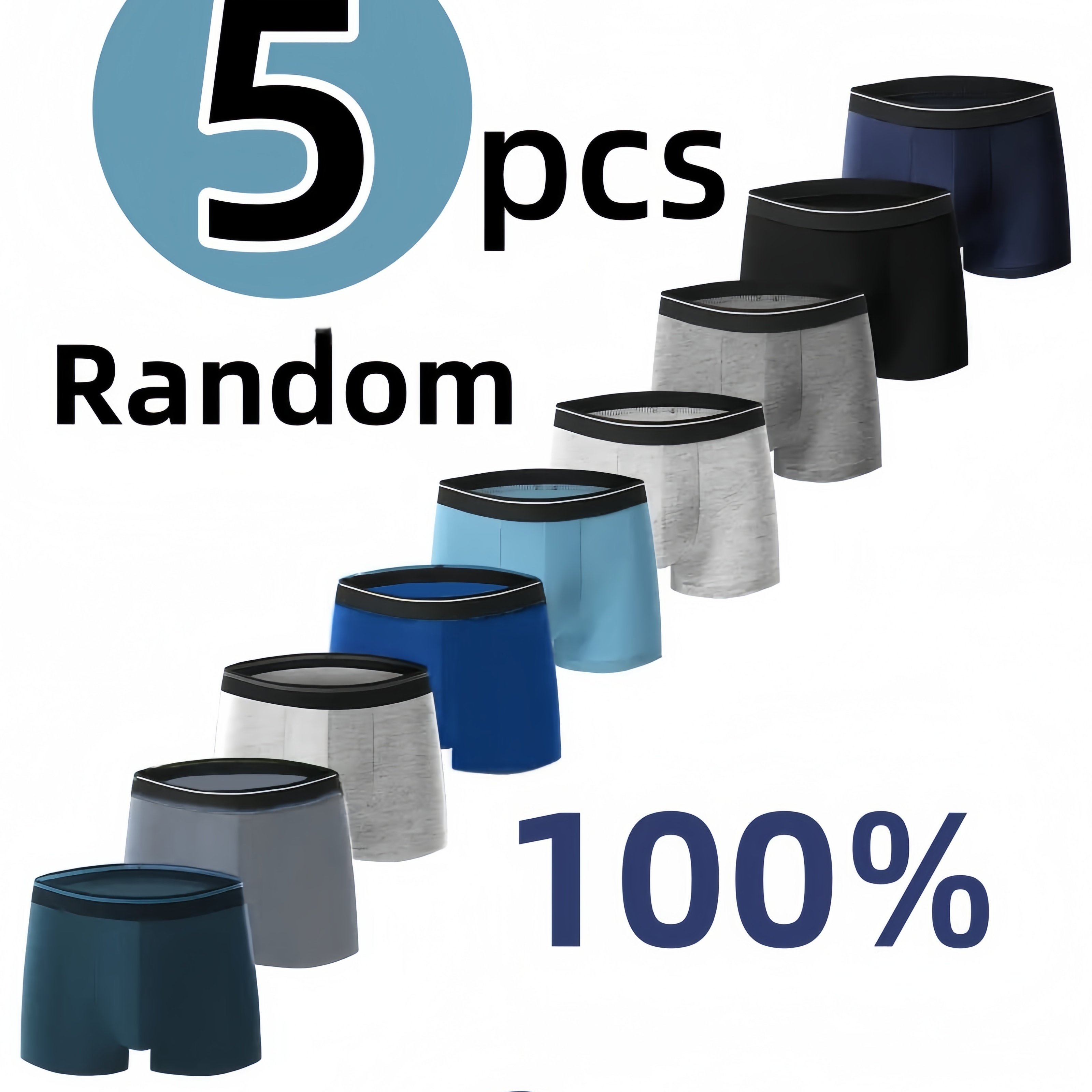Random 5pcs Men's Briefs, Comfortable Fashion Flat Briefs Short Shorts Men