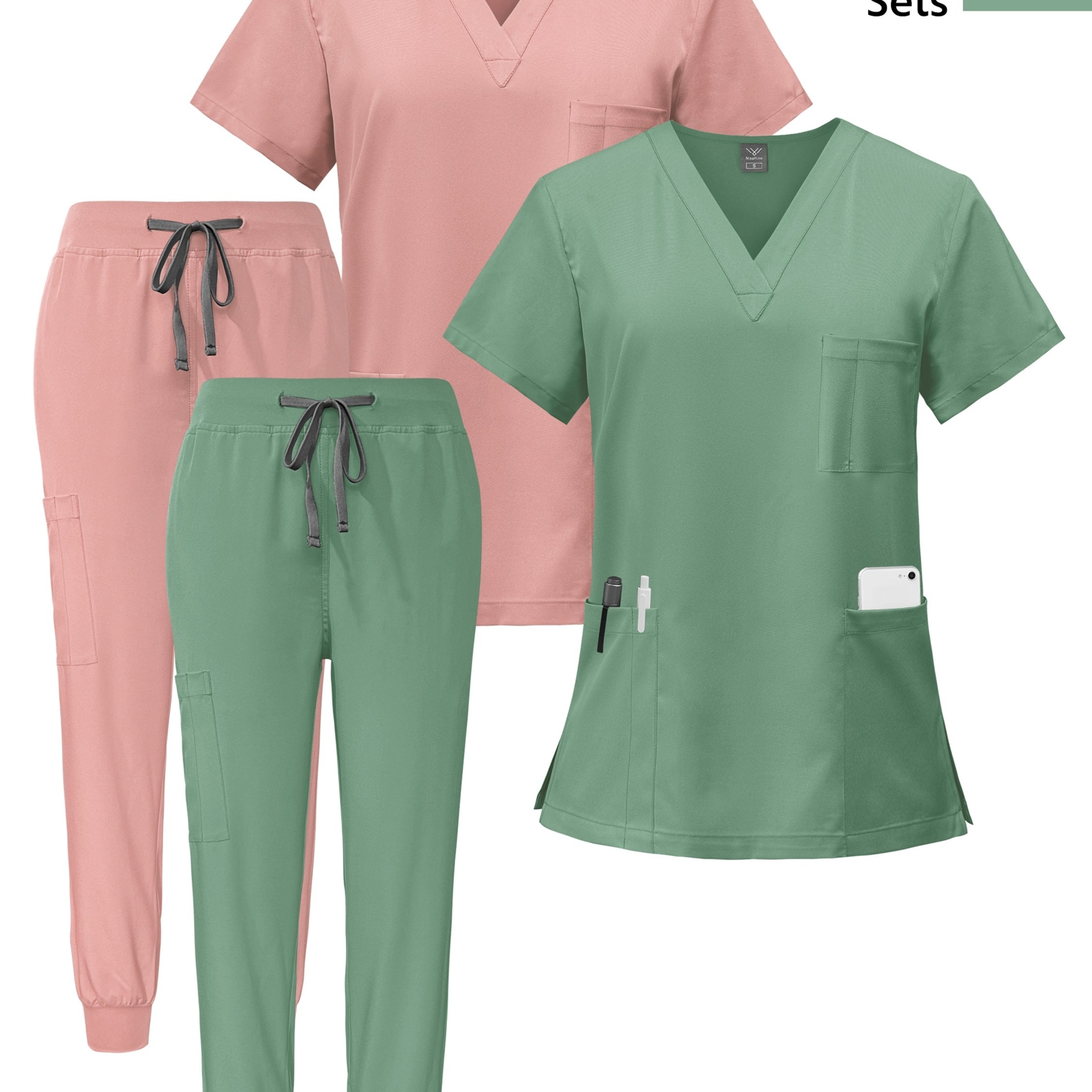 TEMU Ensemble décontracté pour femme pour le shopping et les voyages air, T-shirt et pantalon long, ensemble 2 pièces, blouses pour médecins,