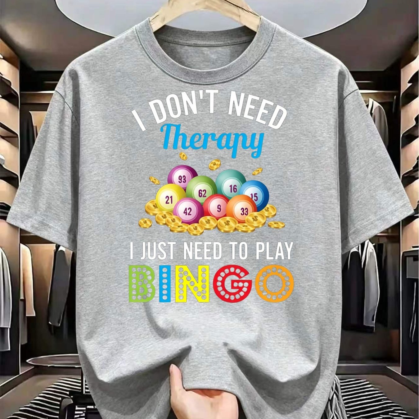 TEMU I To Play Bingo T Shirt 337178 Funny Men's Short Sleeve Graphic T Shirt Collection Black Pr 01-same Style For Men And Women 2026 Summer