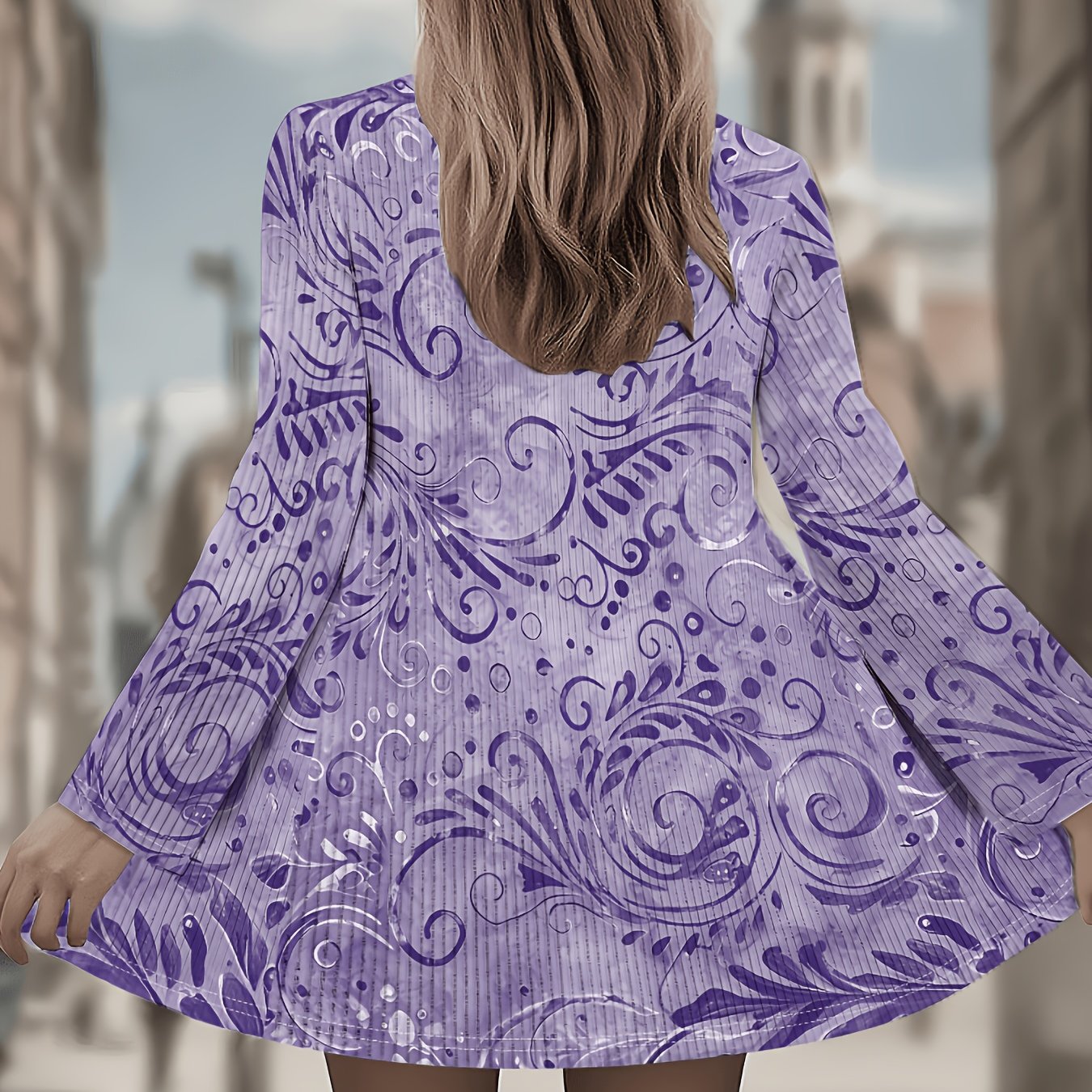 TEMU Printed Design â Not Textured Women's Elegant Printed Cardigan - Long Sleeve Casual Jacket, Pattern, Scrollwork With A Delicate Textured Feel,
