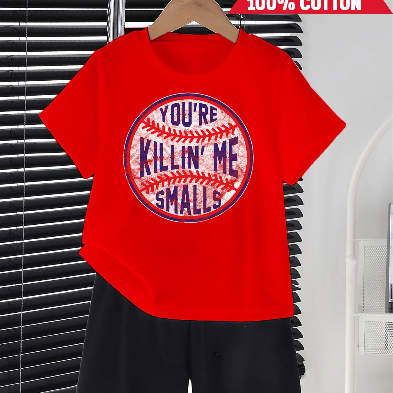 TEMU 2pcs New Summer Boys You're Killin' Me Short Sleeved 100% Cotton T-shirt And Shorts 2pcs Set Perfect For Outdoor, Perfect For Outdoor
