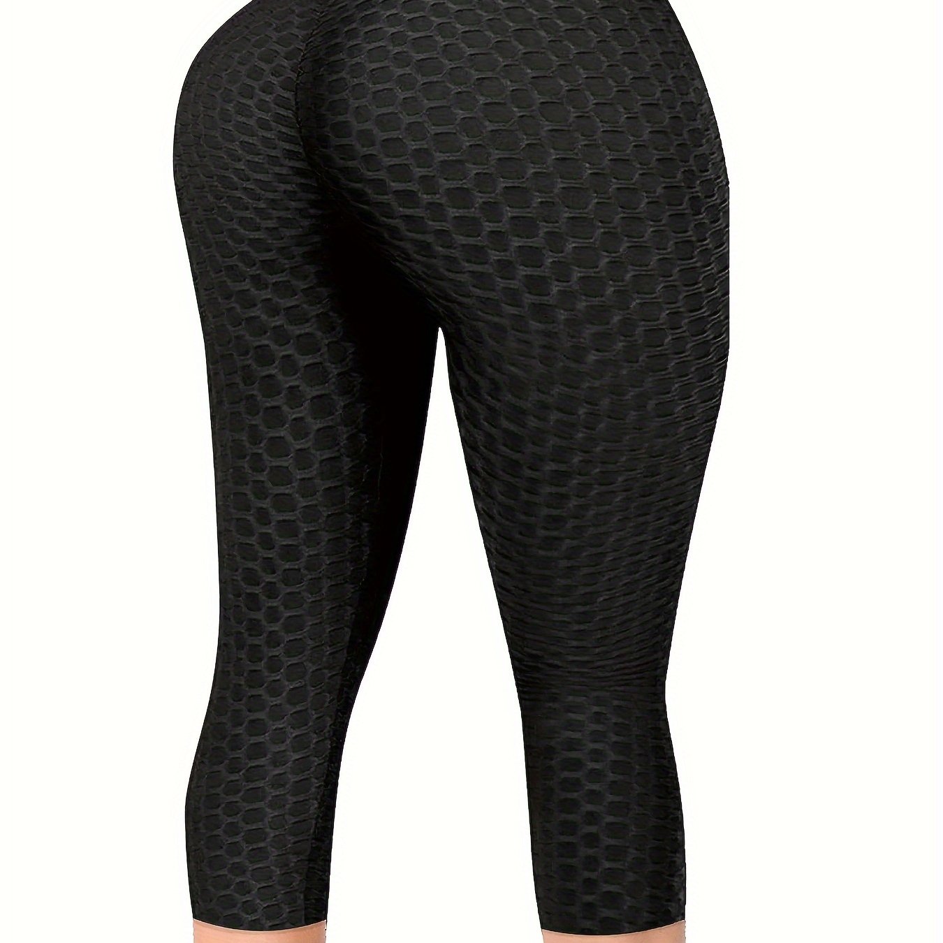 Image of High-waisted Capri Leggings Designed For Women, Featuring Tummy Control And A Scrunch Effect For Enhancing , Perfect For Workouts And Yoga
