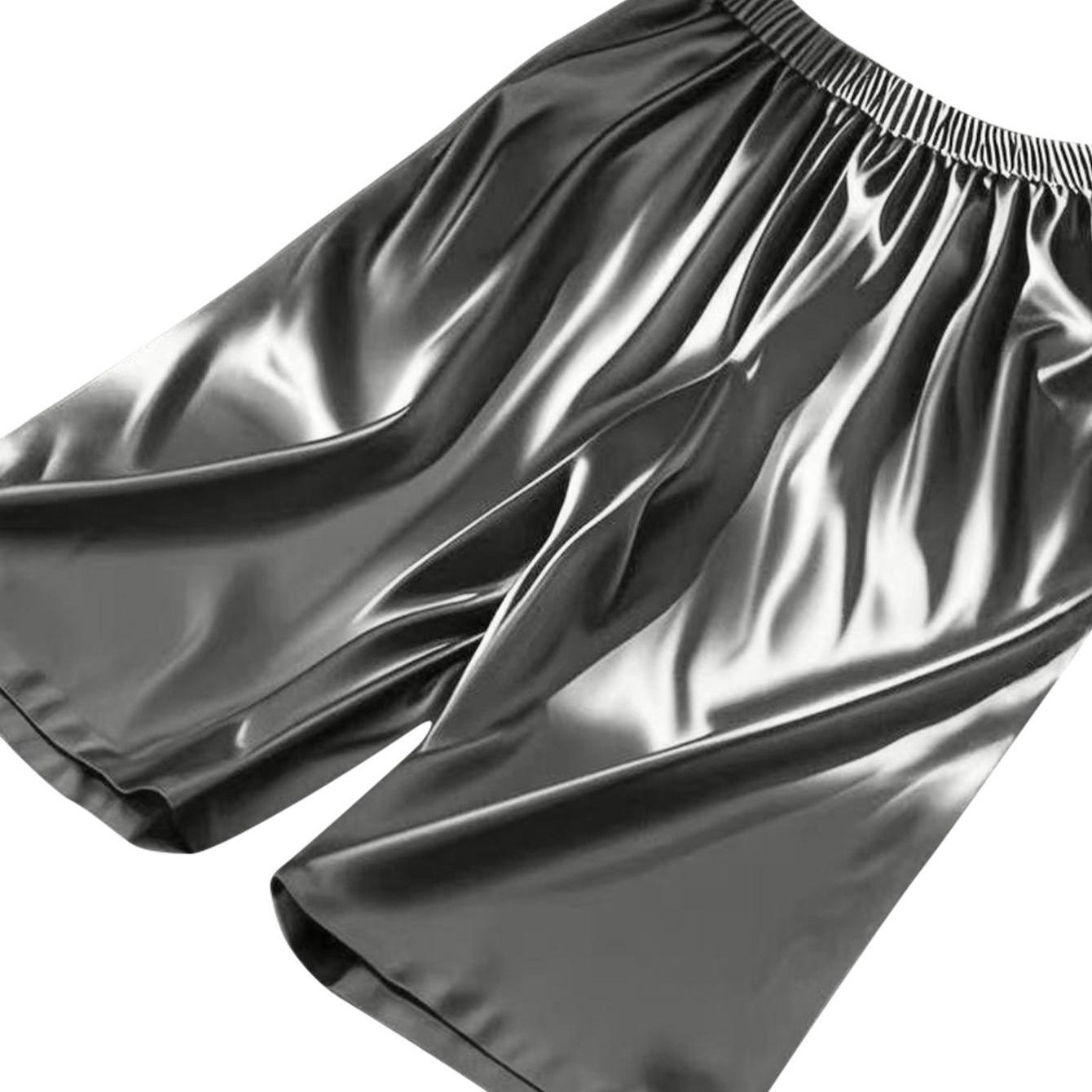 Image of Women's Waist Satin Shorts - Solid Color Non-sheer Lounge Shorts Suitable For Sleeping, Beachwear & Home, Shorts With Minimalist Style, Hand Washable For Body Types