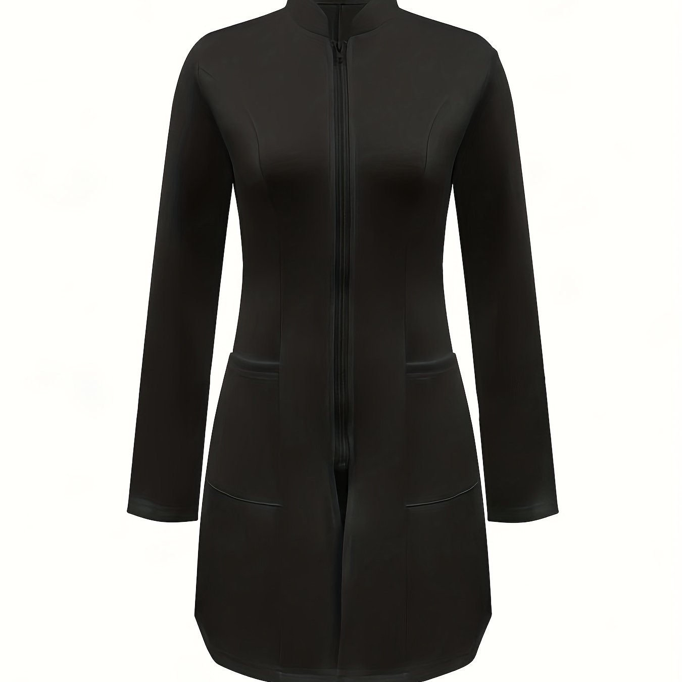 TEMU Zipper Front Pocket Studio Nurse Coat