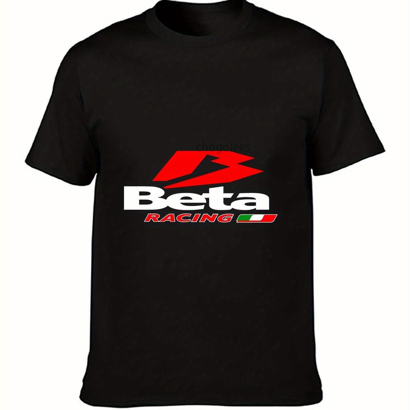 Men's Motorcycle Racing T-shirt With Logo - Motorcycle-themed Short Sleeve Shirt, Regular Fit Round Neck Casual Top Suitable For Fans, Motocross Jersey, Wear For &