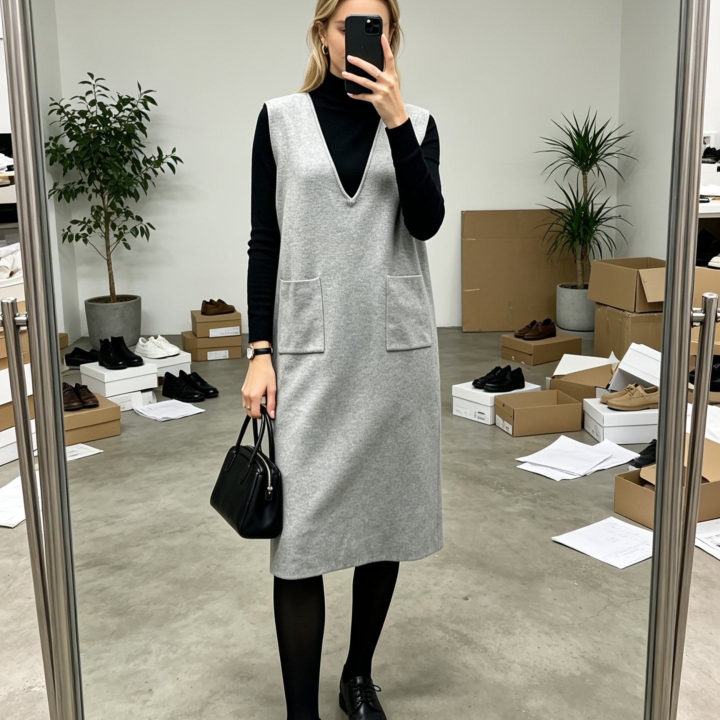 Image of 1pc New Mid-length Vest Skirt With Front