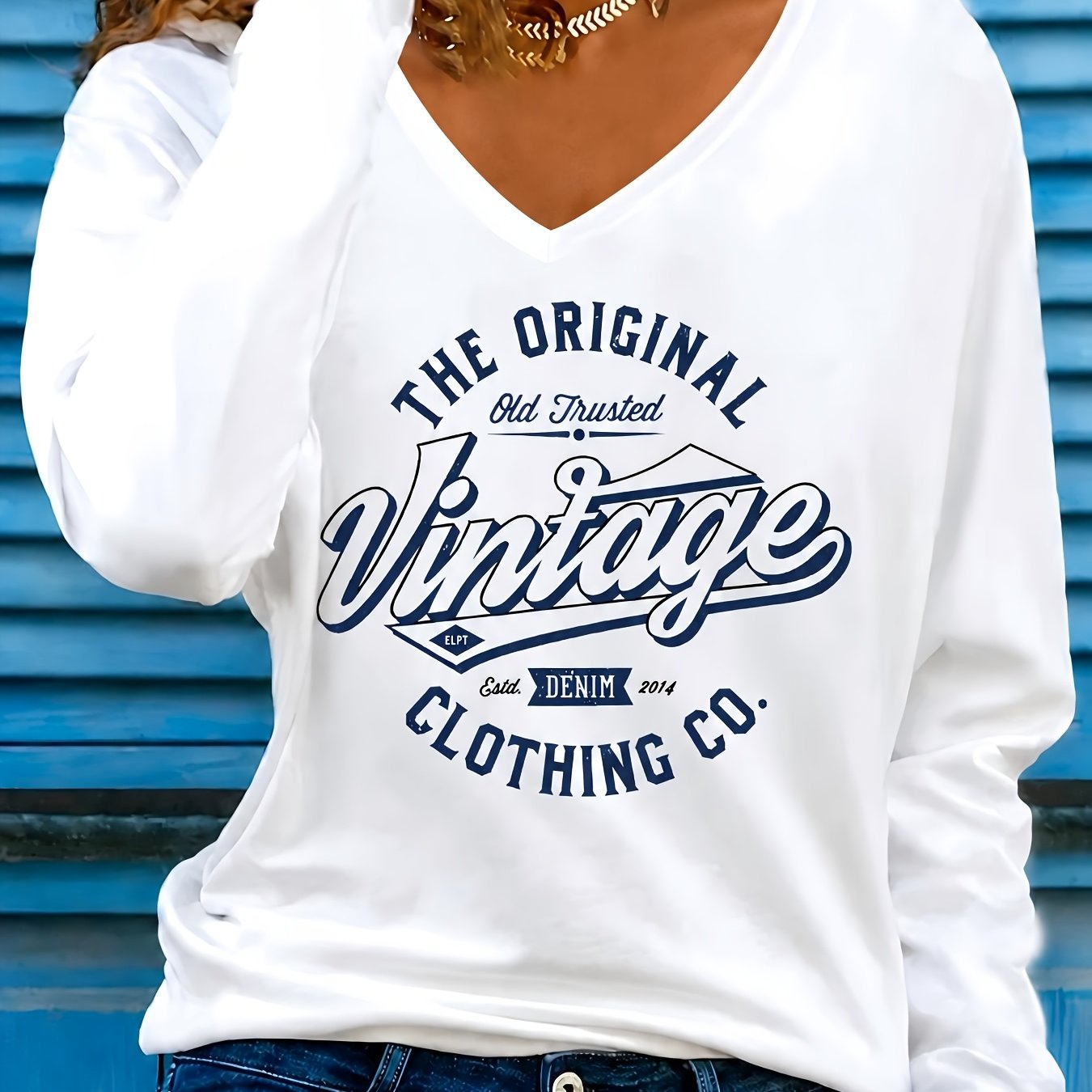 Soft Long Sleeve V-neck T-shirt Athleisure Everyday Top Suitable For Upper Body Fashion Standard Size Codes B5