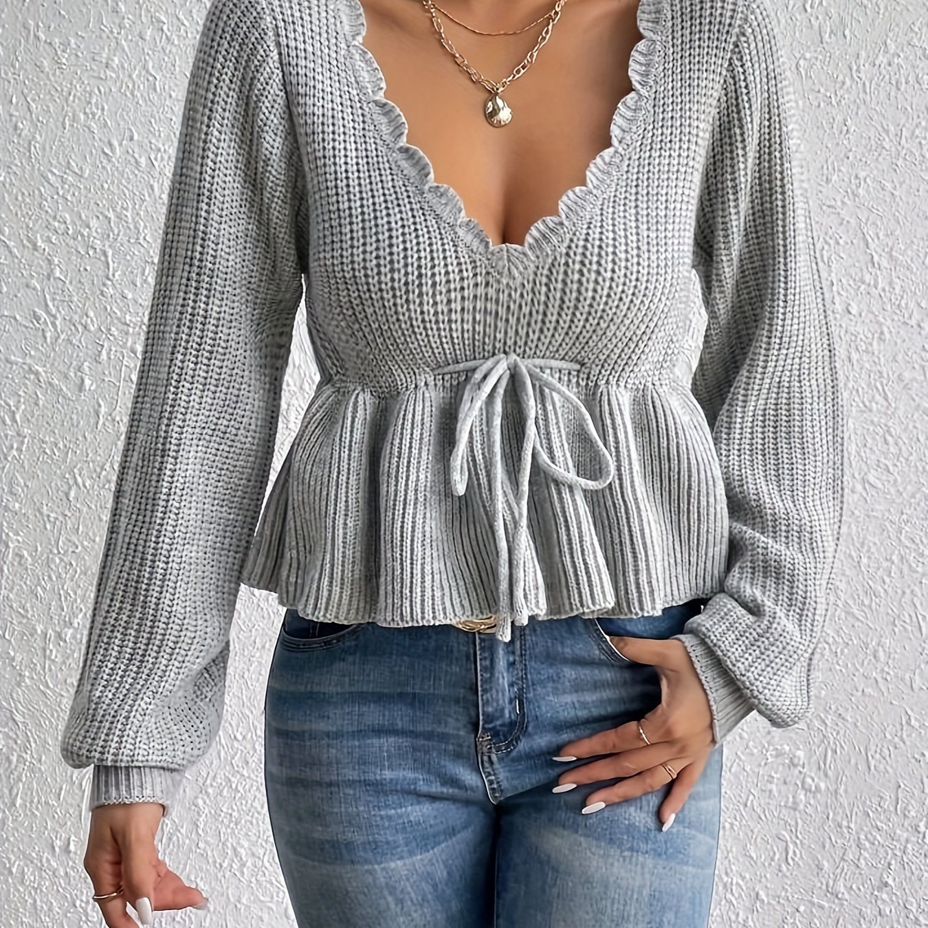 Targeted Development, Pullover Shirt Long Sleeve Top Drawstring Ruffle Waist-cinching Top