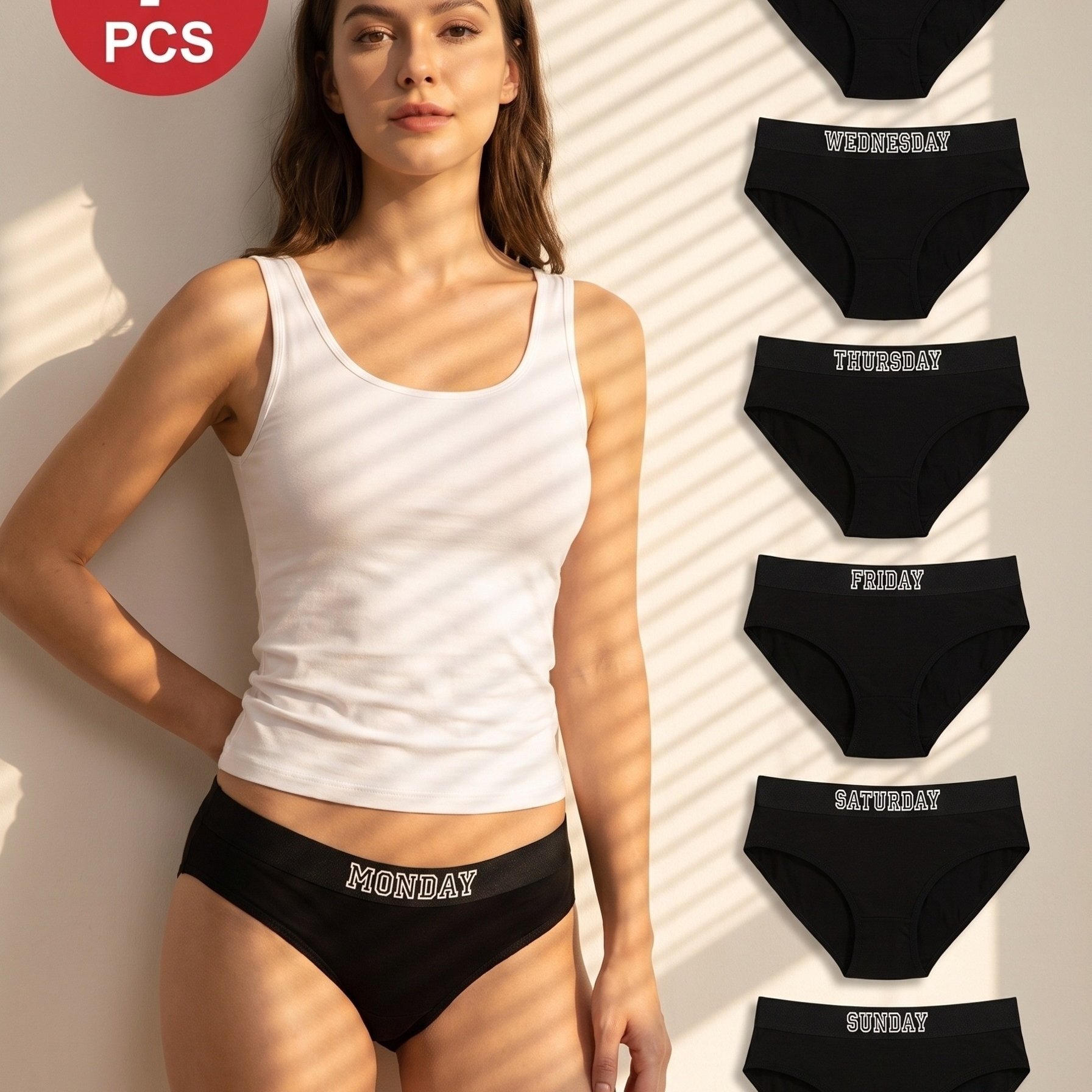 7pcs Women's Elastic Triangle Panties