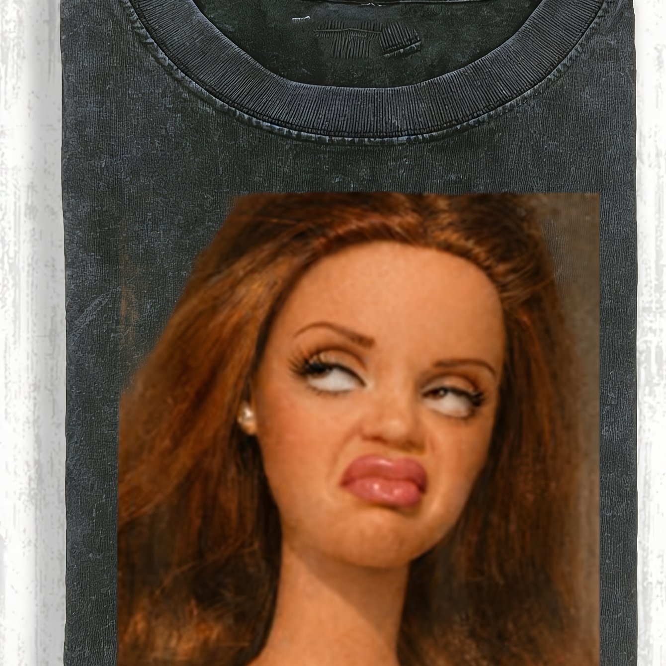 Image of Vintage 230g Heavyweight Washed T-shirt Disgusted Meme Rolling Eyes Funny Disgusting Washed T Shirt By Kayfoua