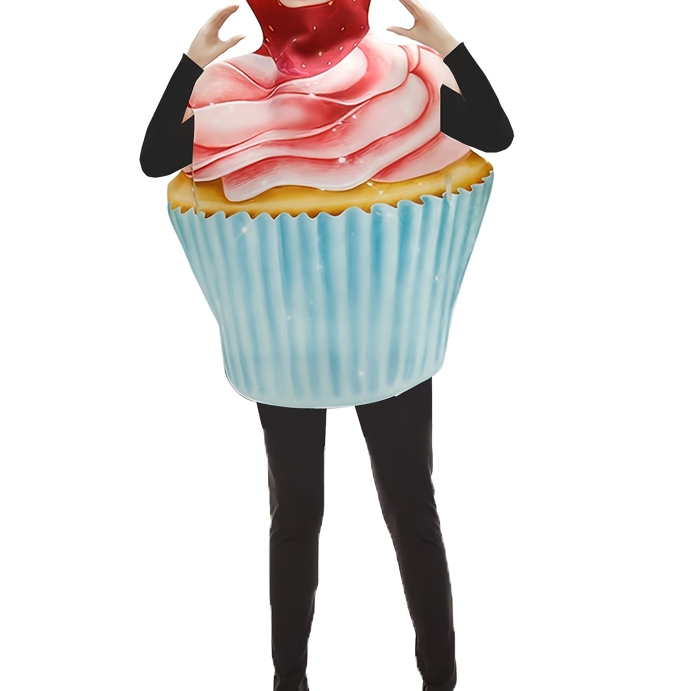 TEMU 1pc Carnival Strawberry Cake Cosplay Women's Costume Dress, Cute Little Cake Halloween Party Stage Performance Role Play Bodysuit