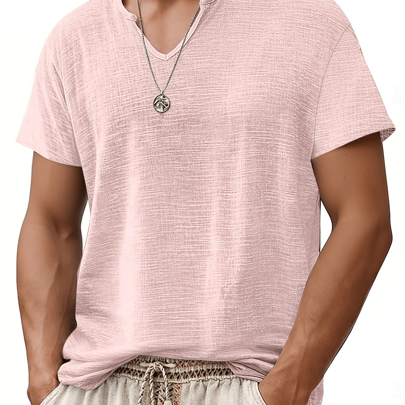 TEMU T-shirt da a maniche corte con scollo a V - Maglietta traspirante casual a con adatta al caldo, lavabile in lavatrice, maglia con scollo maniche