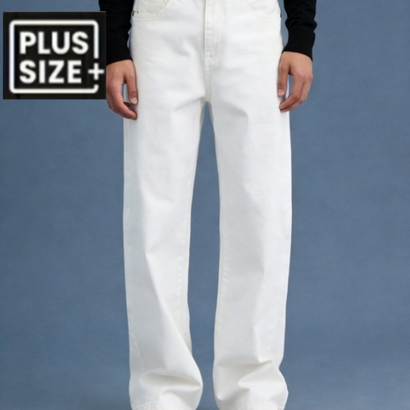 Image of [hme] Non-stretch Straight-leg Men's Jeans Solid Color, Heavy Washed, Relaxed Straight Fit. Versatile For Casual& Sporty Wear, Casual Staple, Plus Size