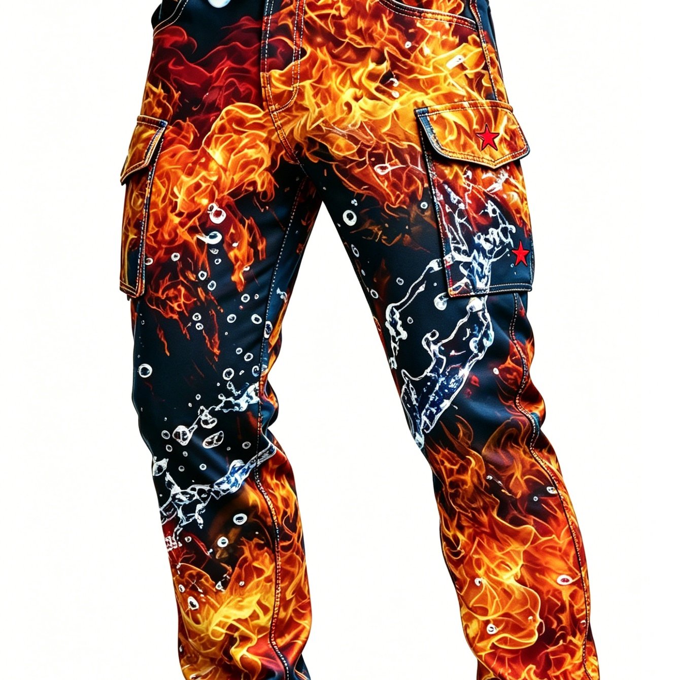 Image of Men' And Water Cargo Pants, Casual Daily Wear, Trendy Straight Leg Trousers