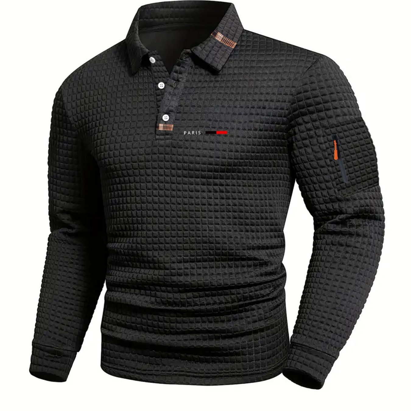 TEMU A Stylish And Popular Men's New Casual Outdoor Shirt With A Button-, Random Pattern , Lapel Collar, And Wear