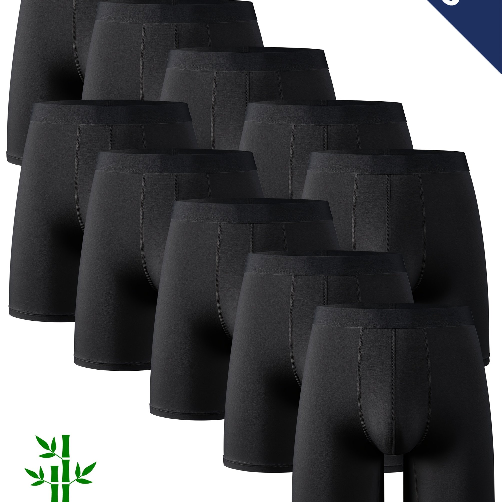 Image of 10pcs Bamboo Fiber Men's Long Underwear Mid-waist Shorts Student Youth Sports Casual Moisture-wicking