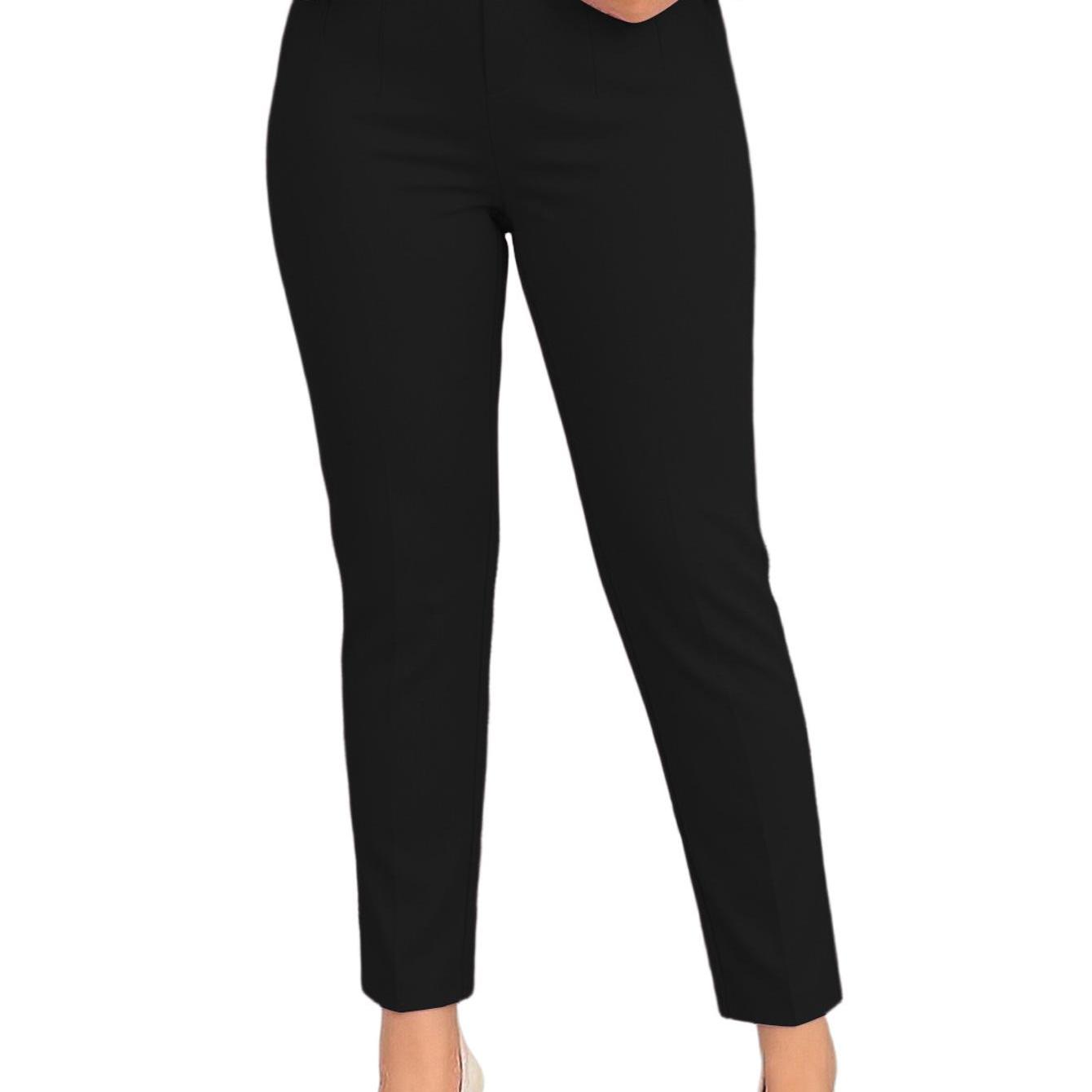 Women' Slim Pencil Suit Pants Dressy Straight Leg High Waist Trousers With Zipper Pockets Daily Casual Long Pants
