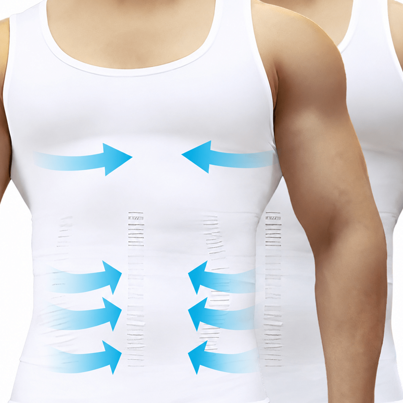 Image of 2 Pc Men's Slimming Compression Tank Shaper Vest Tummy Control