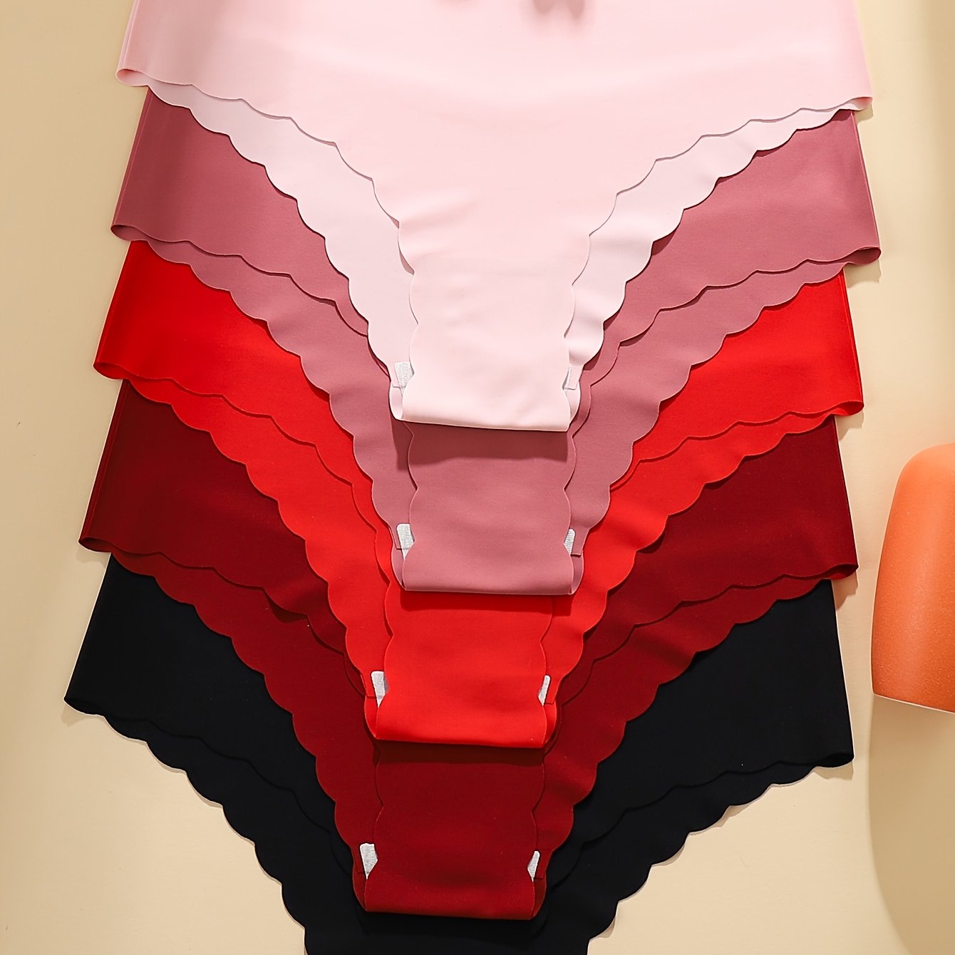 TEMU 5-pack - Series Solid Color Women's Panties, Seamless Women's Briefs With Lifting Waistband For Sports And Fitness