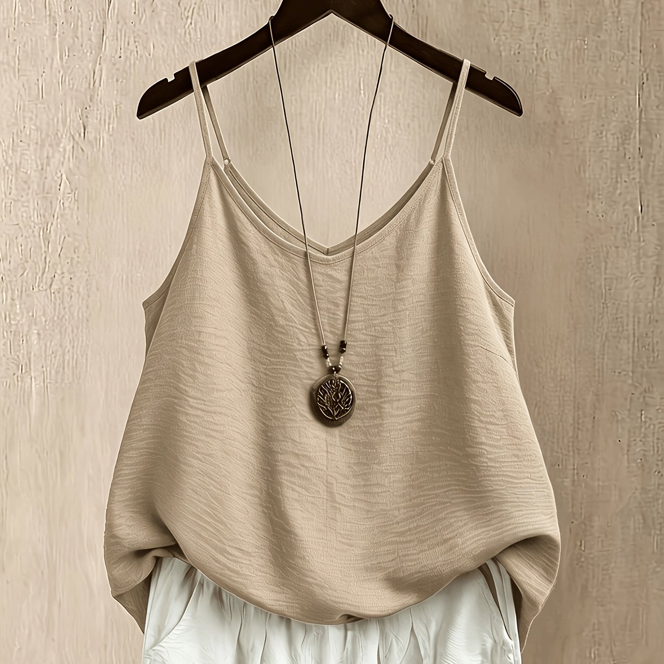 TEMU Plus Size, Plus-size Women's Casual Solid-color Fashionable Green Camisole Top Suitable For Wear