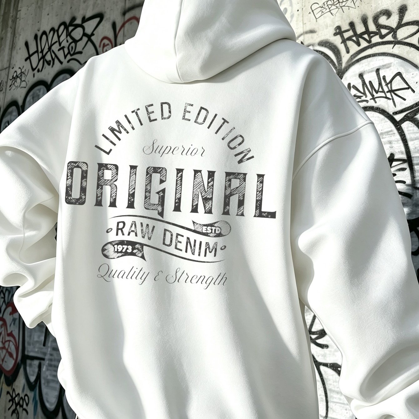 Image of Vintage Streetwear Style, Men's Hoodies Gift, Edition Denim Graphic, 2026 's Hoodie Top, Men's Clothing Hoodies, Shipping