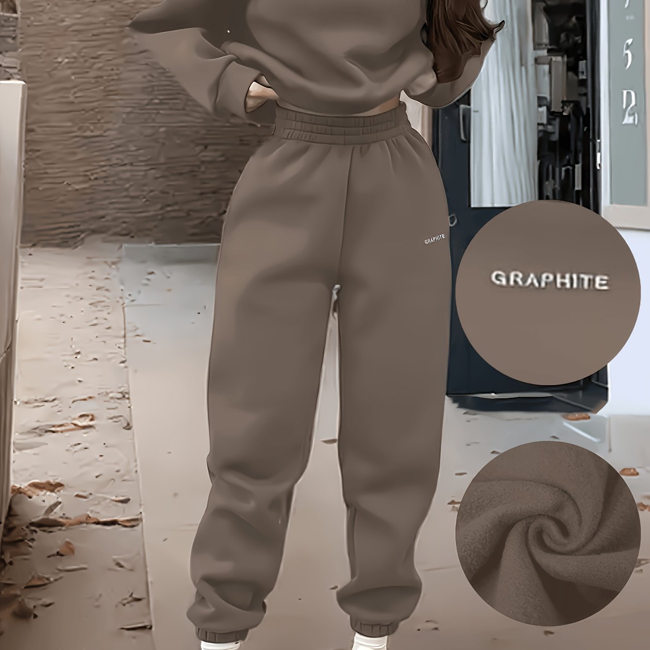 Spring And Autumn Women's Fashion Casual Athletic Loose Sweatshirt Pants Set Embroidery Letter Design Indoor Outdoor Wear Clothing Sweatshirt Women